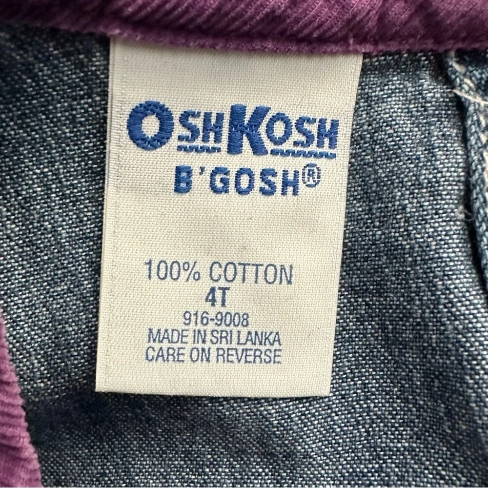 Vintage Y2K Oshkosh B’Gosh Denim Jean & Purple Sleeveless Dress 4T Toddler Girl
